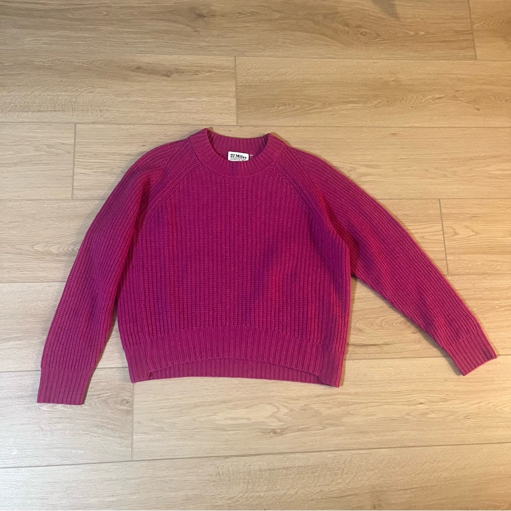 27 Miles Malibu Fuchsia Crewneck Sweater